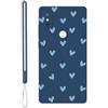 KARTXITAI Cover Compatibile con Xiaomi Mi Mix 2S, L'amore heart love motivo Custodia con morbida in Silicone TPU con Assorbimento degli Urti e Anti-Graffio-Blu