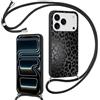 Foonary Cover con Cordino per iPhone 17 Pro 6,3, Custodia con Laccio Collana Tracolla Aesthetic Disegni Morbido Silicone Necklace Regolabile Protettiva Corda Case per iPhone 17 Pro, Leopardata