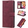 TiHen Compatible con OPPO AX7 Custodia Portafoglio [Blocco Rfid] In Pelle Con Funzione Di Supporto Antiurto e Slot Per Carte Flip Magnetica Cover Case-Rosso