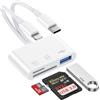 Gaef Lettore di schede SD per iPhone e Android, 3 in 2 Lightning USB C SD Card Reader con adattatore SD/TF/USB OTG, fotocamera lettore di schede di memoria per iPhone 17/16/15/14/13/12, i Pad, Samsung