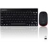 Perixx PERIDUO-712 - Set tastiera e mouse wireless, leggero e piccolo, colore: nero, rosso Inglés (US QWERTY) - Negro