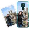 Sunrive Personalizzate Cover compatibile con Motorola moto g9 play personalizzabile con Foto Testi Frase Logo Disegni e Grafiche Personalizzata, assorbimento degli urti morbido TPU trasparente
