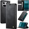 owlhold Custodia per cellulare Nothing Phone (4a) Pro, in pelle PU, pieghevole, con scomparto per carte di credito, funzione leggio, colore nero