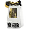 Bewinner Alimentatore PSU da 2000 W per Computer, 8 Alimentatori per Minatore Bitcoin per Estrazione di Schede Video, Alimentatore per PC Minerario PSU 10x6PIN a Canale Singolo 2U