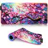 CHTXD Tappetino per mouse XL con paesaggio con gatto giapponese RGB, tappetino per mouse XL (80 x 30 x 0,3 cm) grande tappetino per mouse esteso con 9 colori statici e 3 dinamici