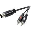SpeaKa Professional SP-7870640 - Cavo di collegamento DIN/RCA audio, 1 connettore a diodo a 5 poli (DIN), 2 connettori RCA
