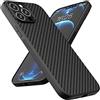 Mixroom - Cover Custodia Case per iPhone 16 Plus Fibra di Carbonio Anti Scivolo e Anti Caduta Colore Nero in TPU Morbida con Bordi Piatti