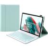 Generic kuaijiexiaopu Cover con tastiera staccabile, custodia protettiva in similpelle compatibile con Samsung Galaxy Tab A8 10.5 pollici 2021 (SM-X205/X200)(Mint green)