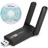 Goshyda Adattatore USB Wireless, Antenna Dual-Band di Adattatore Wireless USB 3.0 Scheda di Rete 1300 Mbps con Disco