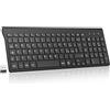 cimetech Tastiera wireless, Layout Italiano QWERTY, 2.4G tastiera USB per computer con tastierino numerico e tasti ergonomici per computer, PC, laptop, tablet, desktop, Android Smart TV (Nero)