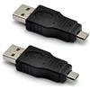 diyfixlcd Adattatore USB 2.0 - A-maschio a micro maschio - nero, cavo USB a micro mini usb (confezione da 2)
