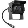 CUQI Telecamera Posteriore, HD 18 LED a Infrarossi con Visione Notturna con Connettore Aviation a 4 Pin, Impermeabile IP68, Grandangolo 100°, Adatta per Camion/Rimorchi/Autobus/Furgoni (9-36 V)