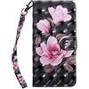 Sunrive Cover Per Samsung Galaxy J5 2016, Custodia Case con supporto di stand e in pelle artificiale per carte di credito Portafoglio Flip Chiusura Magnetica Protettiva(T fiore 14)