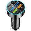 Generic Porta di ricarica per auto, adattatore USB da 66 W per auto, multi porta per una rapida alimentazione del dispositivo mobile, caricabatterie compatto per auto con indicatore LED, USB tipo C PD, porte