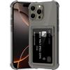 ÁRBOLORO Cover per iPhone 16 Pro Max con Porta Carte, Custodia Portafoglio con Slot per Trasparente Schede Silicon TPU Case Ultra Slim Clear Soft Anti-Graffio Antiurto Cover per iPhone 16 Pro Max, Nero