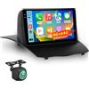 LORPHEIR [4+64G] Radio Android per Ford Fiesta 2009-2017: 9 Pollici Touchscreen HD InCell con Wireless Carplay & Android Auto, 5G/WiFi, GPS, EQ, BT 5.0, Homepage Personalizzata + Telecamera di Retromarcia