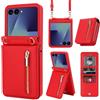 Generic Custodia a portafoglio per Motorola Razr 50 Ultra, con tasca con cerniera, con scomparti per schede, cordino e cavalletto, stile sottile con ritagli precisi e chiusura magnetica, per uso quotidiano e