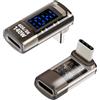 GELRHONR Adattatore USB C ad angolo retto, misuratore di potenza tipo C da 140 W con display digitale a LED, connettore USB C maschio-femmina da 40 Gbps /8K, per pad, PC, laptop (2Pack)