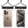 OXTXO [Confezione da 2 Custodia Impermeabile Smartphone IPX8 - Case Subacqueo Ergonomico con Cordino Rotondo - TPU Sensibile per iPhone 15 14 13 12 Pro Max, Samsung S23, fino a 7,2 Pollici