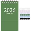 Generico Mini Calendario da Scrivania 2026-2027 - 19 (Gen 2026 a Lug 2027) | Verticale Flĩp Calendario da Tavolo per Casa Ufficio Scuola - Rilegatura Doppio Filo, con Adesivi, 4.02x2.99 Pollici