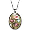 So Sweet Collana cabochonla stagione dell'amore - Regalo di Natale per idea regalo moglie - San Valentino- regalo di compleanno - argento antico (ref.48a).