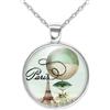 So Sweet Collana cabochon, collana illustrata ricorda Parigi , Regalo di Natale per idea regalo moglie - San Valentino- regalo di compleanno - argento antico (ref.98a).