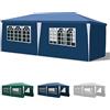 Yakimz Gazebo da giardino, impermeabile, stabile e resistente all'inverno, tenda da giardino, protezione UV 50+, per bancarelle, festival, mercatino delle pulci e campeggio, blu, 3 x 6 m