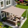 Sunnylaxx 3.5x4.5m Taupe Tenda a Vela Rettangolare Ombreggiante, Impermeabile Vele Parasole Protezione UV per Esterno, Giardino e Terrazza, Piscina