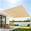 TAOLITAO Rete Ombreggiante Traspirante 3.5 x 3.5 m Solare Traspirante Tenda a Vela Parasole con Occhielli per Giardino, Patio, Pergola, Giardino, Cortile, Balcone, Terrazza, Giallo sabbia