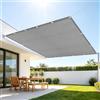 TAOLITAO Rete Ombreggiante Traspirante 3.5 x 3.5 m Solare Traspirante Tenda a Vela Parasole con Occhielli per Giardino, Patio, Pergola, Giardino, Cortile, Balcone, Terrazza, Grigio Chiaro