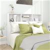 sephironlbb Armadietto per testiera in legno bianco, 140 x 19 x 103,5 cm, con quattro scomparti, montaggio a parete per camera da letto, spazio per libri e decorazione, accessorio moderno per letto