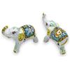 SICILIA BEDDA CAPACI Elefante in Ceramica di Caltagirone L 13 x h 12 cm ca. (1Unità) Varie opzioni Colore e Decoro Casuale - Verde