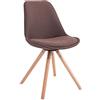 CLP Sedia Design Toulouse Imbottita In Stoffa I Sedia Pranzo Con Scocca In Stoffa I Sedia Pranzo Con Telaio In Legno, Colore: marrone, Colore del telaio: natura