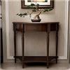 OVOGGPAN Consolle a mezzaluna in legno massello, tavolino da ingresso con cassetto e ripiano, tavolino d'appoggio in stile contemporaneo e vintage per soggiorno, corridoio(Dark Walnut,60cm/23.6in)