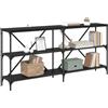 vidaXL Tavolo consolle Rovere Nero 160 x 30 x 75 cm Legno multistrato, Tavolo Consolle Spazioso, Mobili Moderni Per Ingresso, Pezzo Funzionale Con Design Elegante Per Soggiorno
