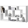 [en.casa] Mensola da Parete a 8 Ripiani Scaffale Rettangolare da Muro con 8 Scomparti Aperti Vani Porta Oggetti Libreria Sospesa 85 x 16 x 48 cm - Bianco