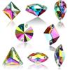 Brillabenny - 20 Pietre Cristallo Mix Alta qualità Doppio Foro da Cucire, Strass per Decorazione Abito Vestito Cerimonia Danza Pattinaggio (Aurora BOREALE)
