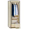 Hododou, Armadio in tela singolo, con 2 cassetti e asta appendiabiti, pieghevole e portatile, per conservare abiti, borse, giocattoli, scarpe, per soggiorno e camera da letto, 160 x 59 x 43 cm (beige)