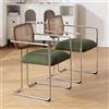 chairus Set di 2 Sedie da Pranzo Sedie da Cucina in Tessuto di Lino Sedie da Salotto con Struttura in Metallo Sedia Imbottite per Sala da Pranzo/Ristorante, Verde