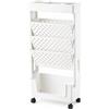 PTHDEW Scrivania, organizer da scrivania, per libri e riviste, multifunzione, per studio, ufficio, carrello sottile e scaffale mobile (bianco)