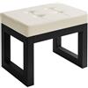 IBUYKE 16" Piccolo Poggiapiedi Ottomano, Sgabello Rettangolare in Pelle PU con Sedile Imbottito e Gambe in Metallo, Poggiapiedi Ottomano Moderno per Poltrona Camera da Letto Soggiorno, Nero WBD026B