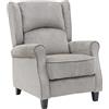 Brigros WeHome - Poltrona Relax Reclinabile Con Seduta Ergonomica In Tessuto, Poltrona Letto, Schienale Regolabile, Poltrona Reclinabile Per Arredo Salotto, Soggiorno e Ufficio (Moderno, Grigio)