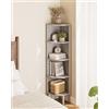 Apetaccat Libreria Angolo con 5 Livelli, Corner Regalo, Piante Regalo, Visualizzazione Aufbewahrungsregal für Wohnzimmer, Ufficio, Camera da letto, 127x29x29cm, Grigio