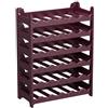 CookandSupply Cantinetta Vino Portabottiglie Effetto Pelle, Rosso Burgundy, 36 Bottiglie | CookandSupply x TheWV, Cantinetta Modulare Impilabile in Palastica, 6 Bottiglie per Modulo, Scaffale Portavino Salvaspazio