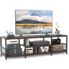 COSTWAY Mobile TV Soggiorno fino a 65, Tavolino TV con Mensole Aperte, Consolle Media Industriale, Centro Intrattenimento Basso Salotto, per Soggiorno Camera da Letto