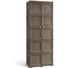 MA MAISON Armadio in Plastica 79 x 43 x 203 cm con 5 Moduli - Mobile Alto Contenitore Salvaspazio per Organizzazione Casa, Zona Living e Ingresso (Wengé)