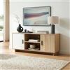 [en.casa] Mobile Porta TV a 2 Ante e Scomparti Aperti Supporto Televisore Stand Multimediale Credenza Bassa per Soggiorno Studio Living 120x39x52 cm Effetto Rovere Sonoma/Bianco