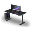 Ultradesk - Scrivania da Gaming Elettrica con Regolazione Seduta-in Piedi, LED RGB PRISMATIC, Mobile da Scrivania Ideale per Gamer, Setup Gaming - QUEST BLACK - L 140 cm, P 70 cm, H 72-120 cm - Nero