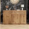 MSMOK Credenza multifunzionale, armadio decorativo in legno originale con 3 ante e 3 cassetti, ampio armadio da cucina, 135 x 40 x 81 cm