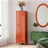 [en.casa] Armadio da Ufficio con Anta e Serratura Mobile in Acciaio per Archivio con 3 Scomparti Armadio da Spogliatoio 137 x 38 x 38 cm Rosso Mattone